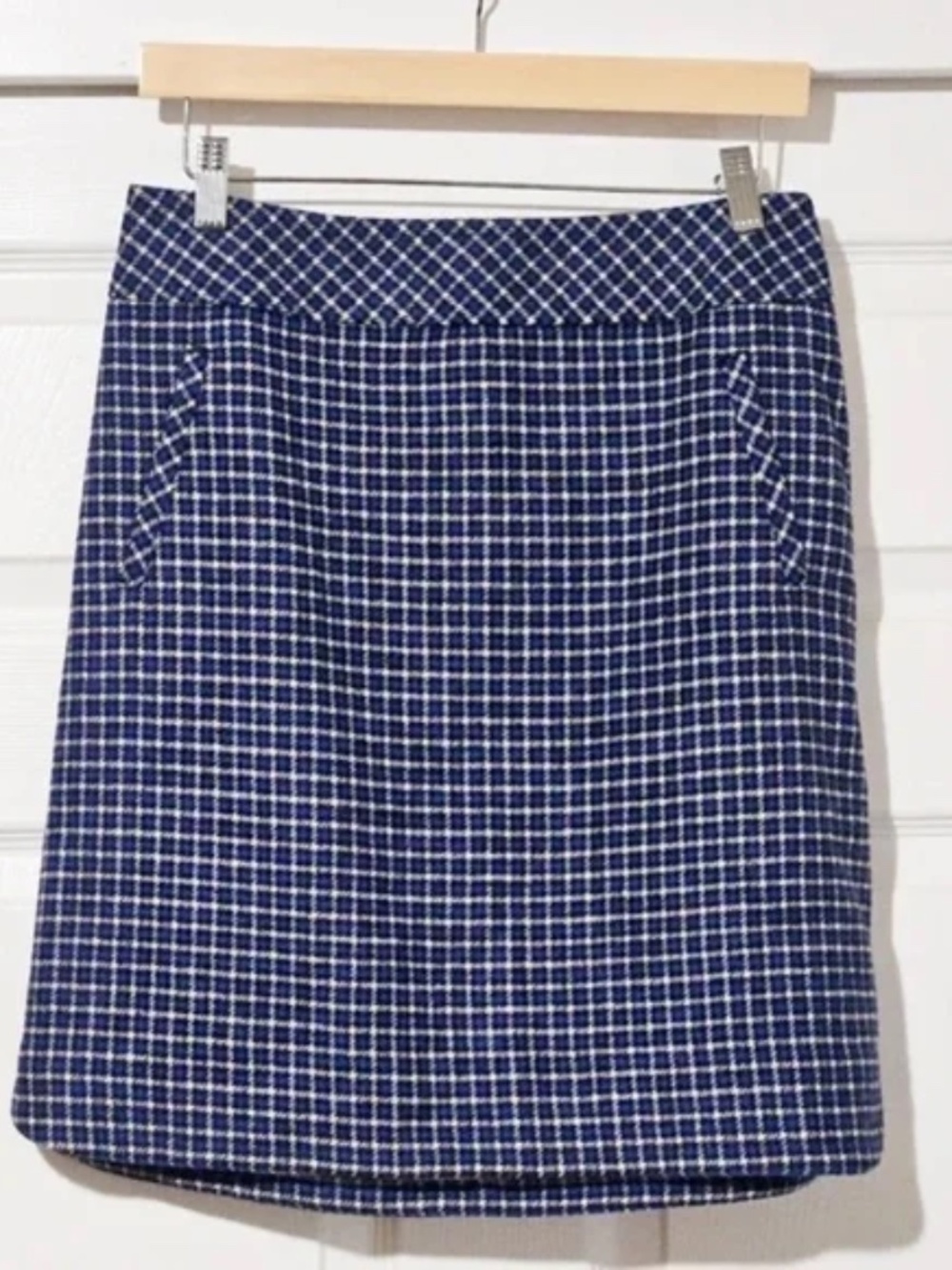 NWOT Talbots Plaid Blue Skirt size 4